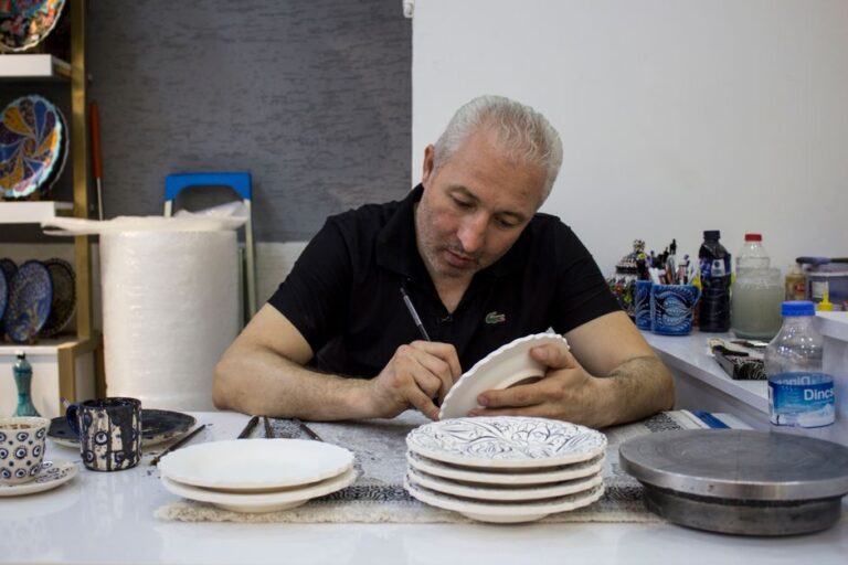 workshop plate and painting